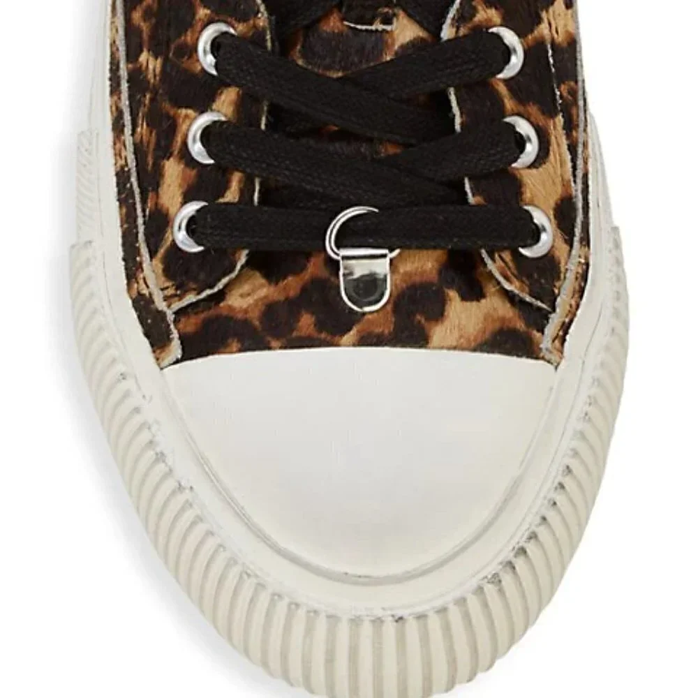 New ALL SAINTS Jazmin Haircalf Leopard Print Sneakers New With Box 9 US/40 EU